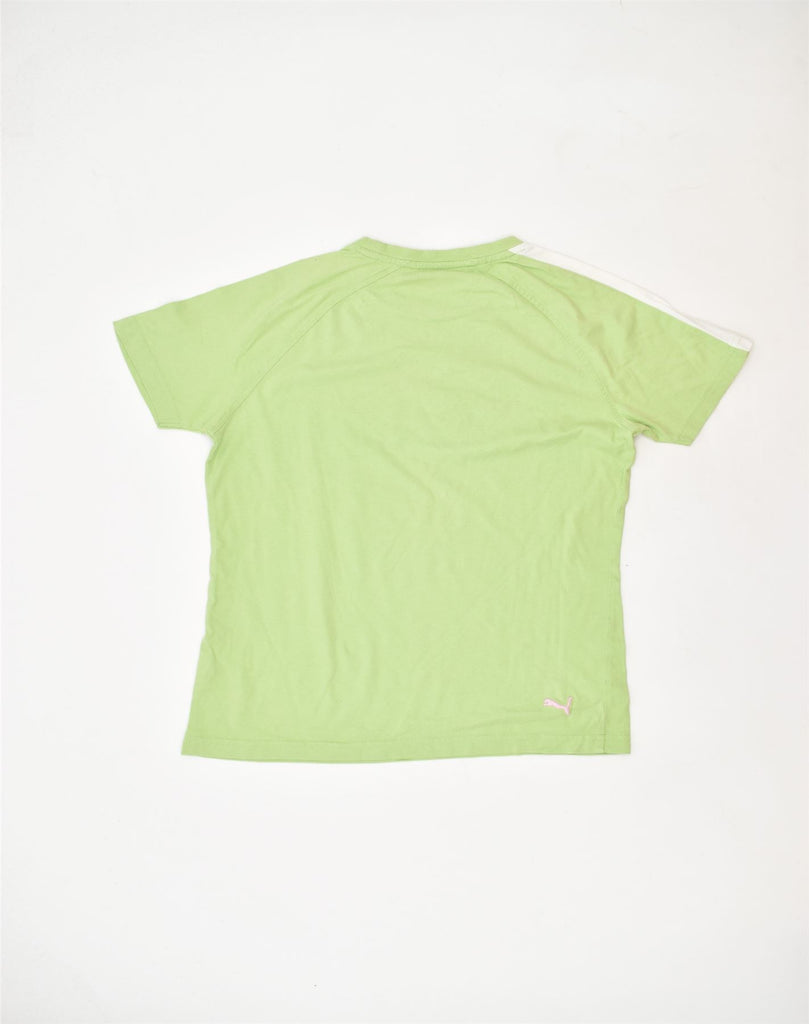 PUMA Girls Graphic T-Shirt Top 13-14 Years Green Cotton | Vintage | Thrift | Second-Hand | Used Clothing | Messina Hembry 