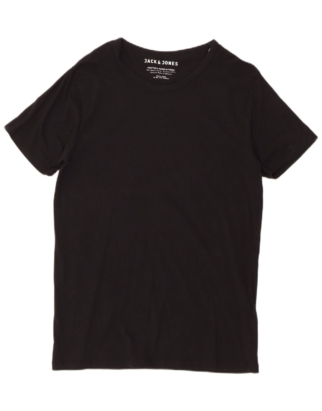 Jack & Jones Mens T-Shirt Top XL Black Cotton