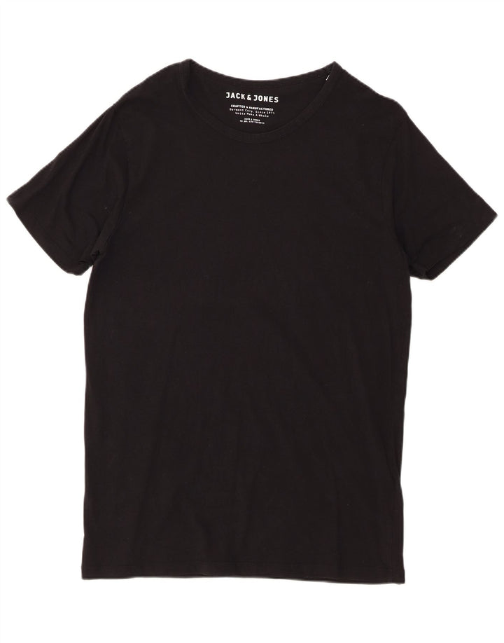 Jack & Jones Mens T-Shirt Top XL Black Cotton