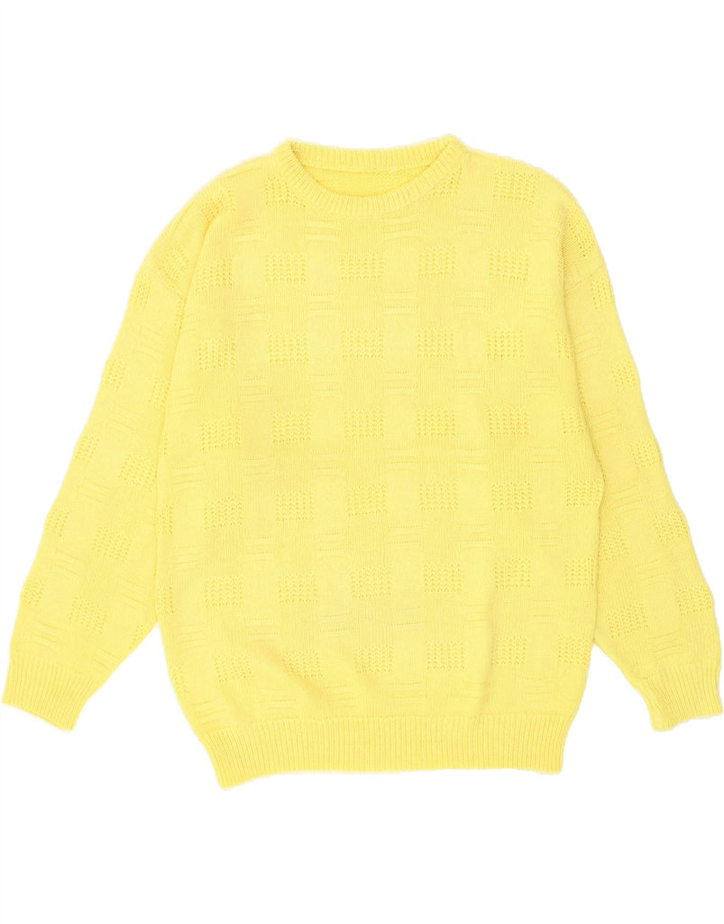 VINTAGE Mens Crew Neck Jumper Sweater Medium Yellow Vintage Vintage and Second-Hand Vintage from Messina Hembry 