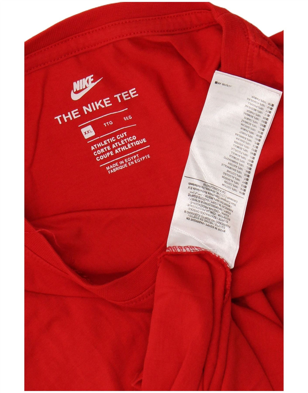 NIKE Mens Athletic Cut T-Shirt Top 2XL Red Cotton