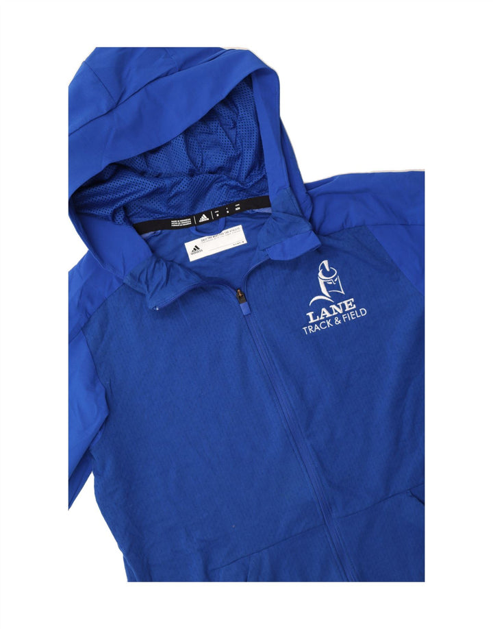 ADIDAS Mens Zip Hoodie Sweater Medium Blue Vintage Adidas and Second-Hand Adidas from Messina Hembry 