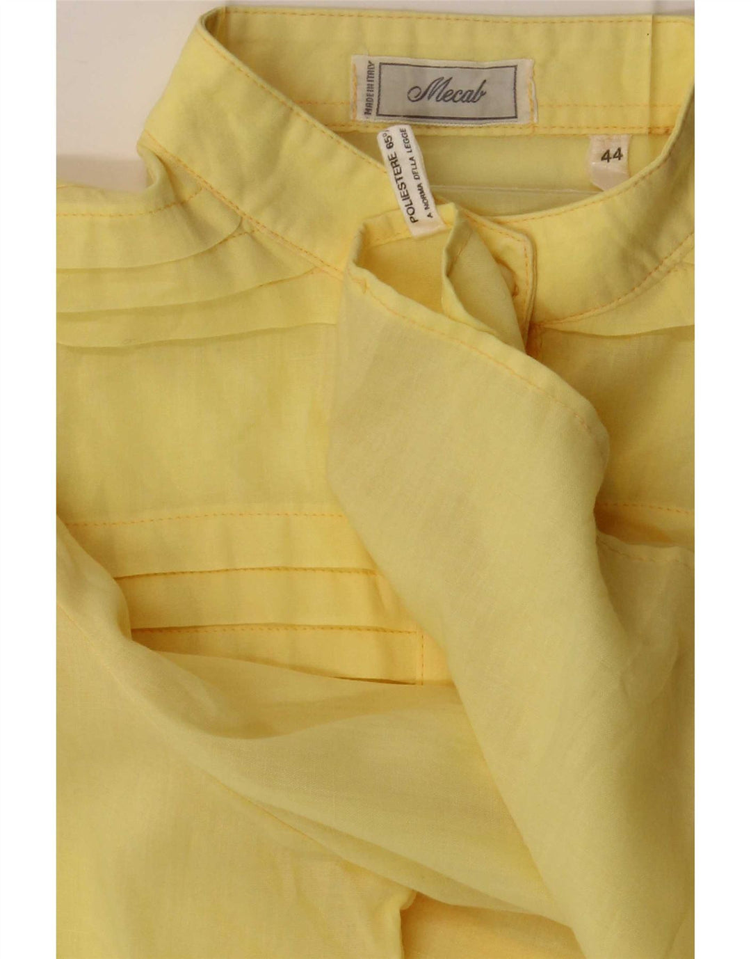 Vintage Womens Blouse Top IT 44 Medium Yellow Polyester