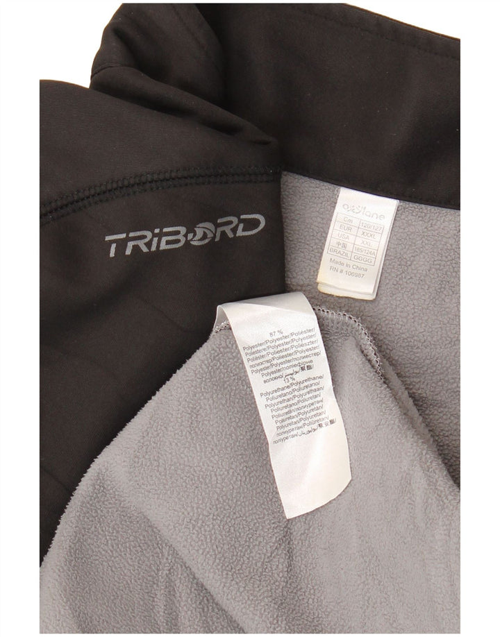 TRIBORD Mens Zip Neck Sweatshirt Jumper 3XL Black Polyester