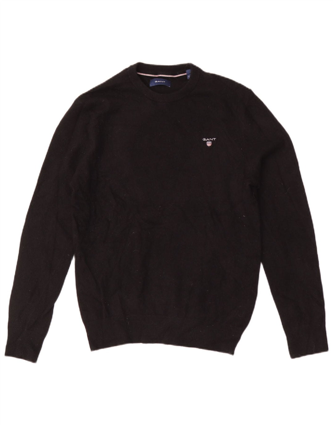 Gant Mens Crew Neck Jumper Sweater Medium Black Wool