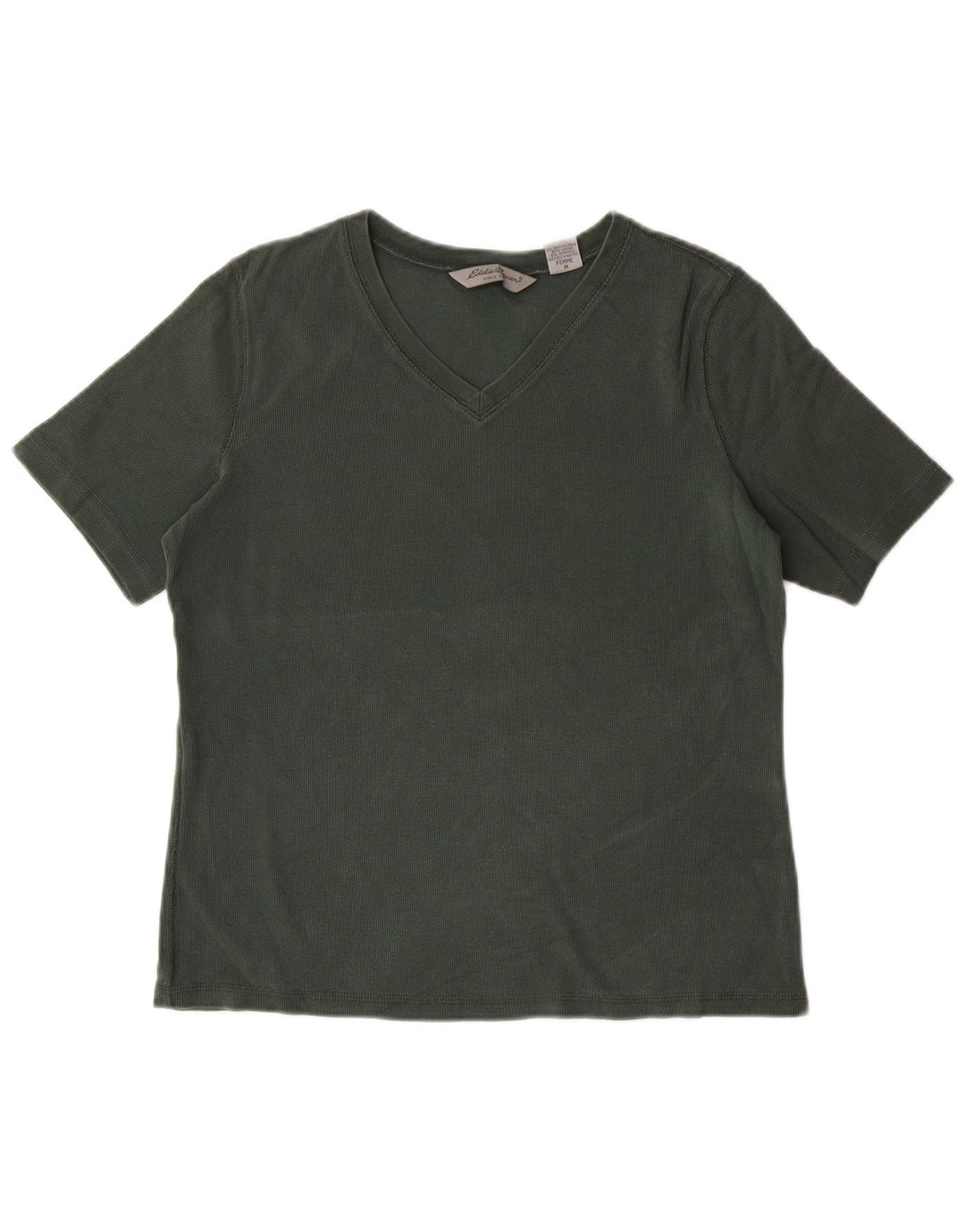 EDDIE BAUER Womens T-Shirt Top UK 14 Medium Green Cotton