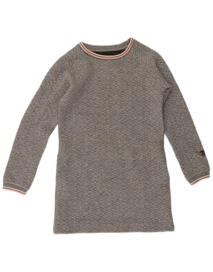 Woolrich Girls Jumper Dress 9-10 Years Grey Flecked Polyester