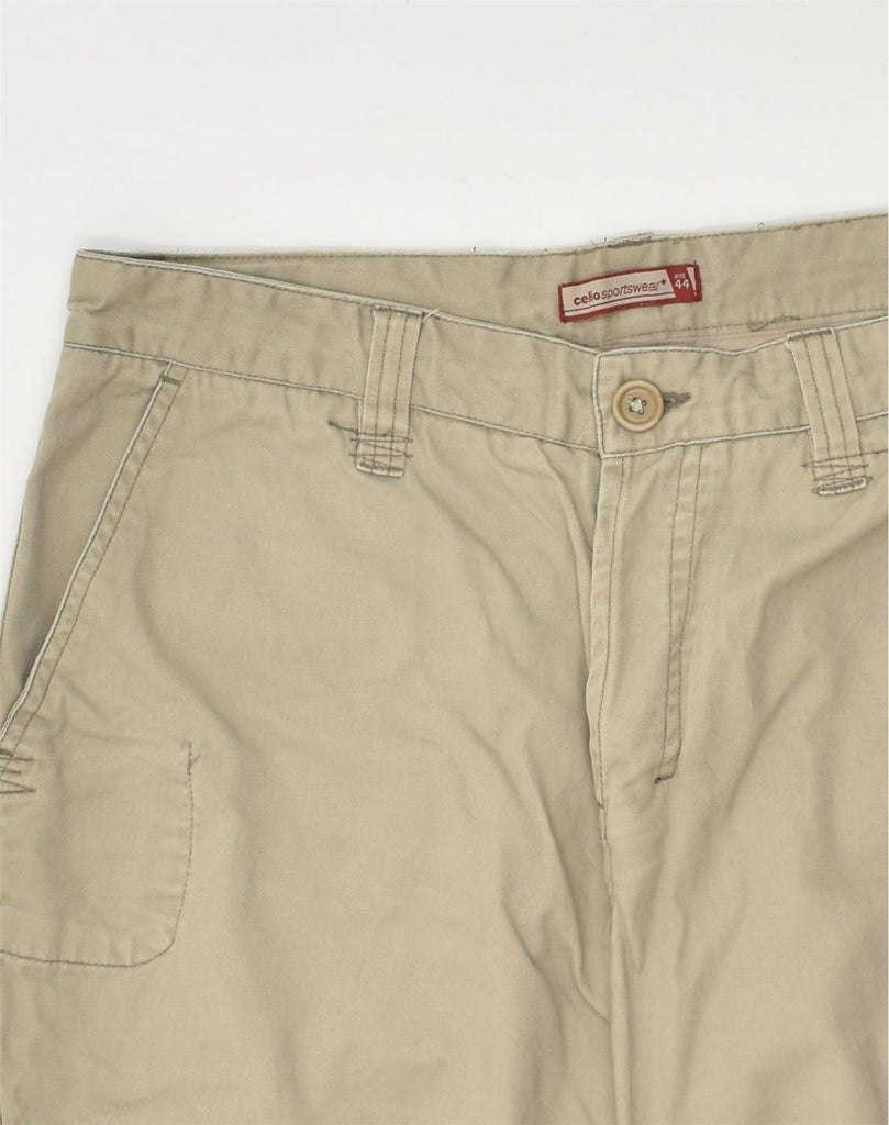 CELIO Mens Straight Cargo Trousers W34 L32 Beige Cotton | Vintage Celio | Thrift | Second-Hand Celio | Used Clothing | Messina Hembry 