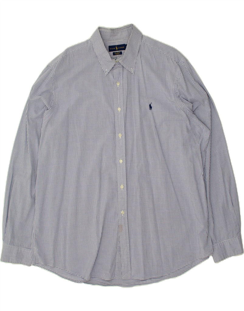 RALPH LAUREN Mens Shirt 2XL Blue Check Cotton | Vintage Ralph Lauren | Thrift | Second-Hand Ralph Lauren | Used Clothing | Messina Hembry 