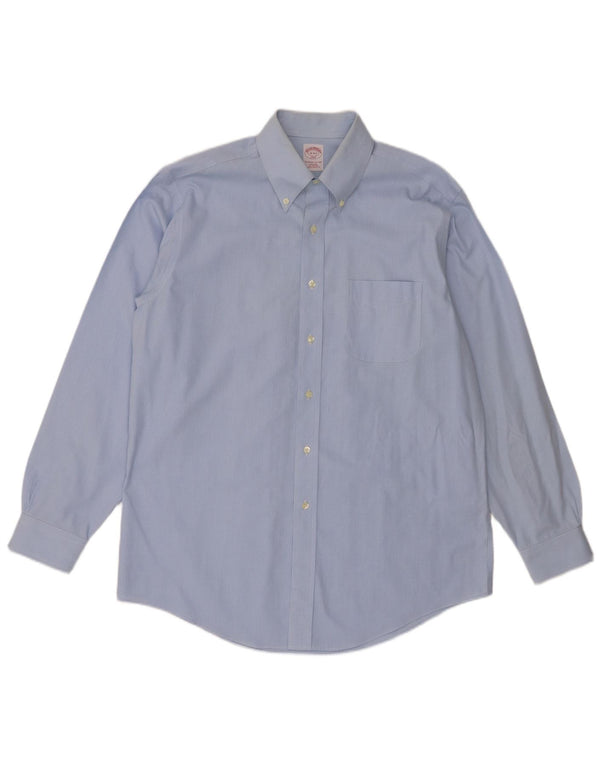 Brooks Brothers Mens 346 Shirt Size 16 4/5 Large Blue Houndstooth Cotton