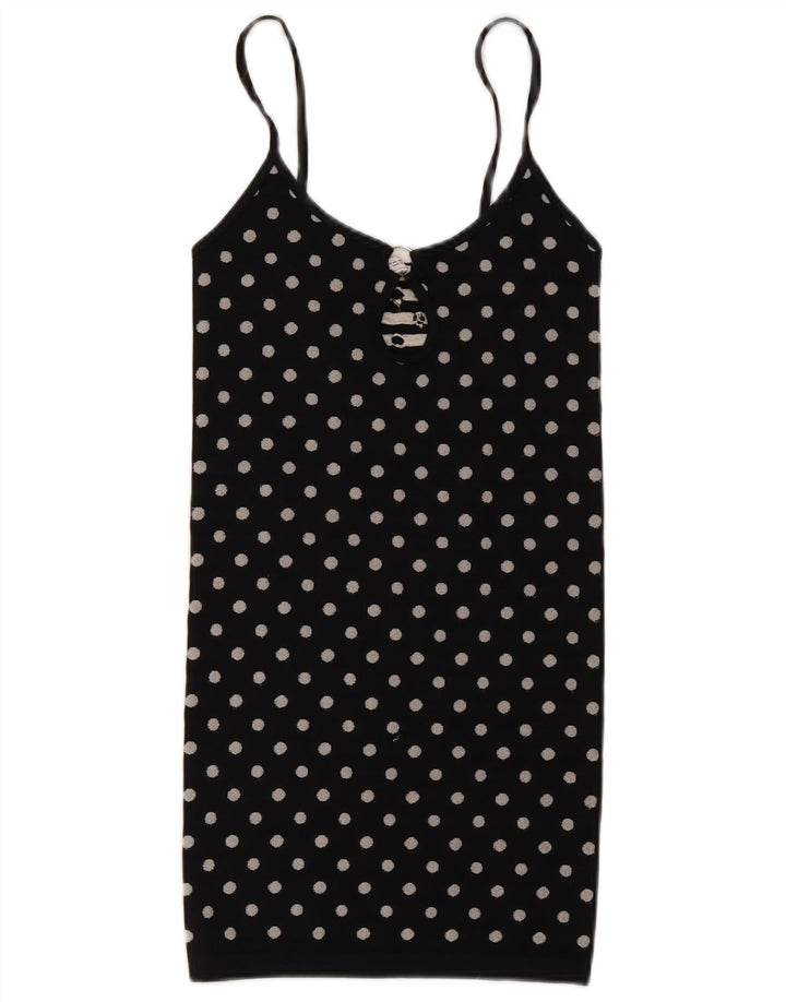 Zara Womens Cami Top UK 12 Medium Black Polka Dot