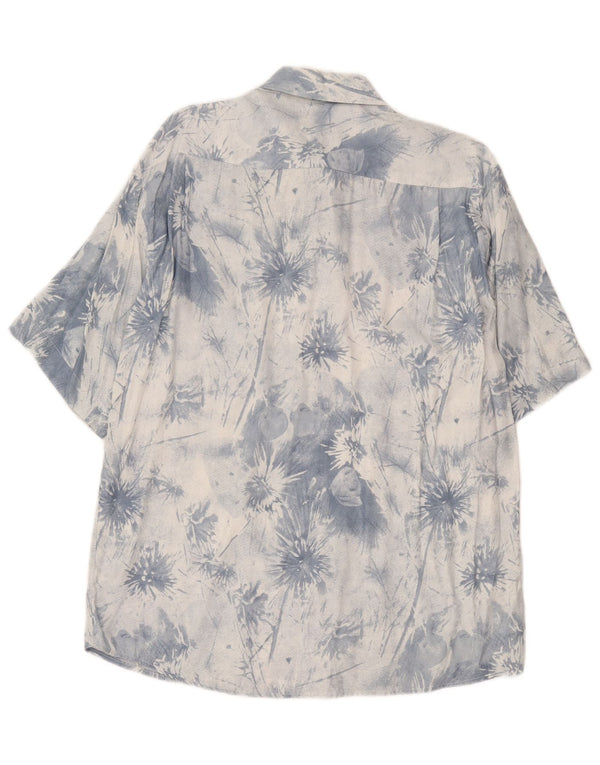 Vintage Mens Short Sleeve Shirt Medium Blue Tie Dye