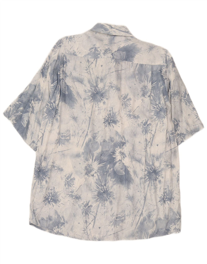 Vintage Mens Short Sleeve Shirt Medium Blue Tie Dye