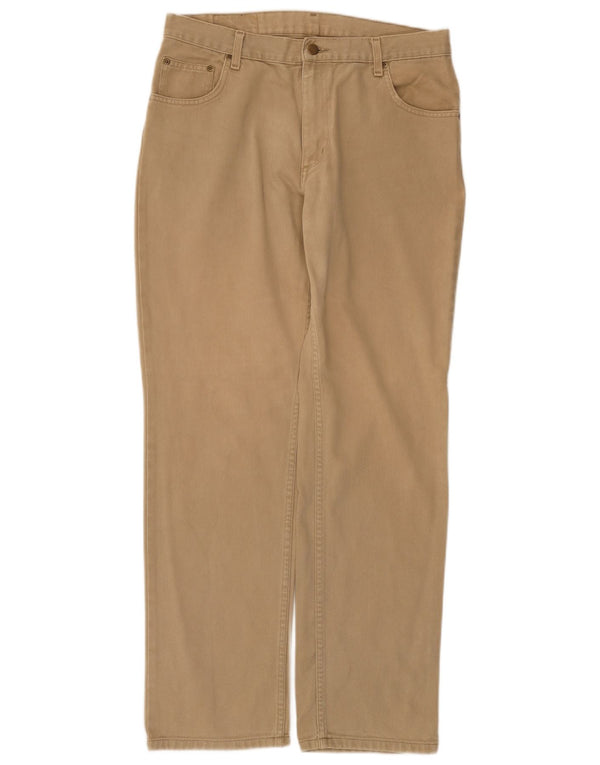 Wrangler Mens Hero Regular Fit Casual Trousers W34 L32 Beige Cotton