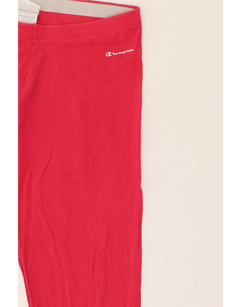 CHAMPION Womens Capri Leggings UK 16 Large Red Cotton | Vintage Champion | Thrift | Second-Hand Champion | Used Clothing | Messina Hembry 