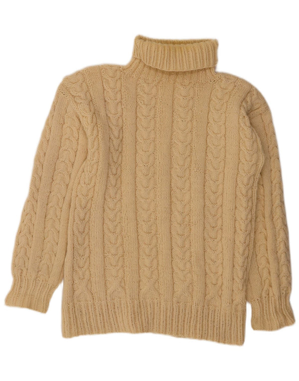 VINTAGE Womens Roll Neck Jumper Sweater UK 14 Large Off White