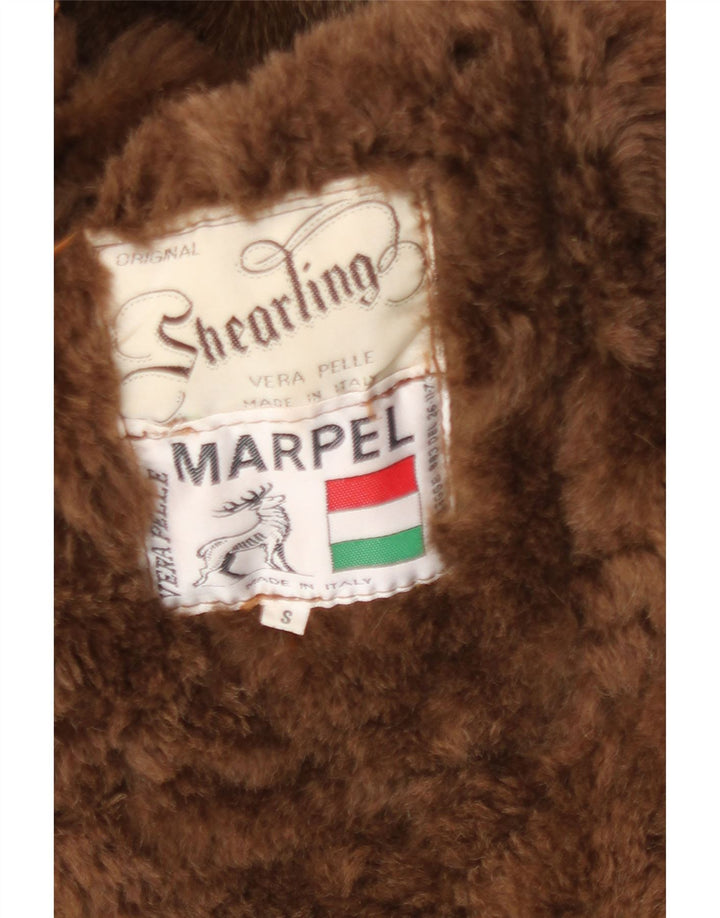 Marpel Mens Shearling Jacket UK 36 Small Brown Shearling