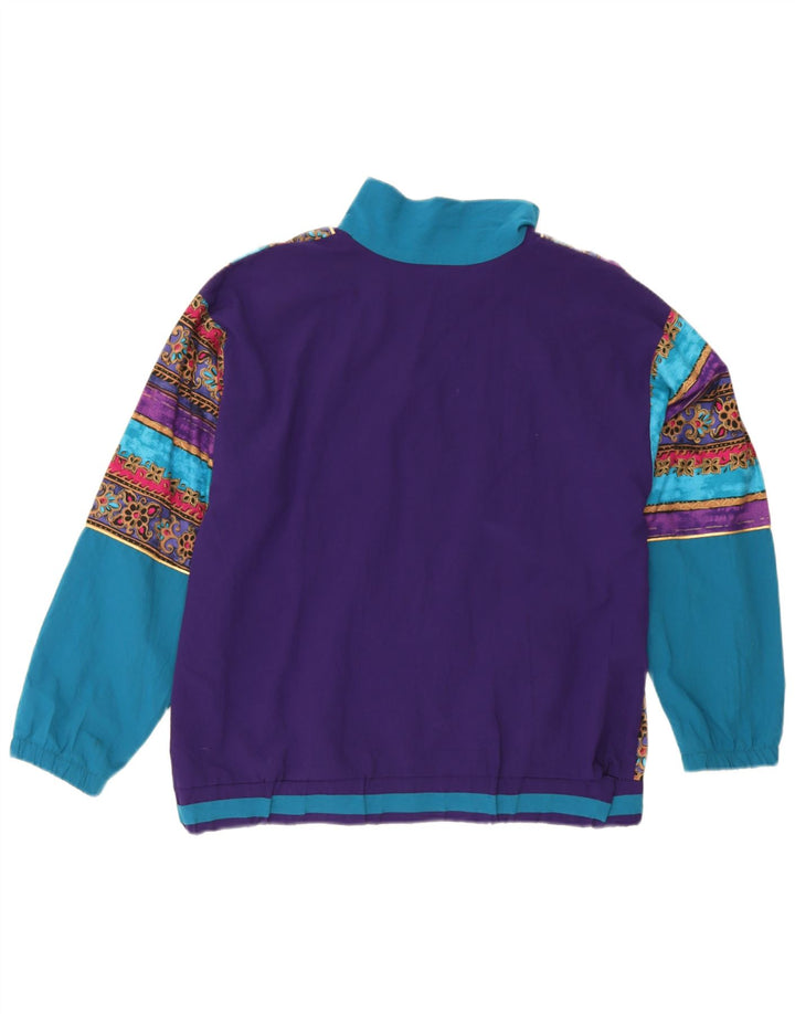 Vintage Womens Tracksuit Top Jacket UK 16 Large Multicoloured Colourblock