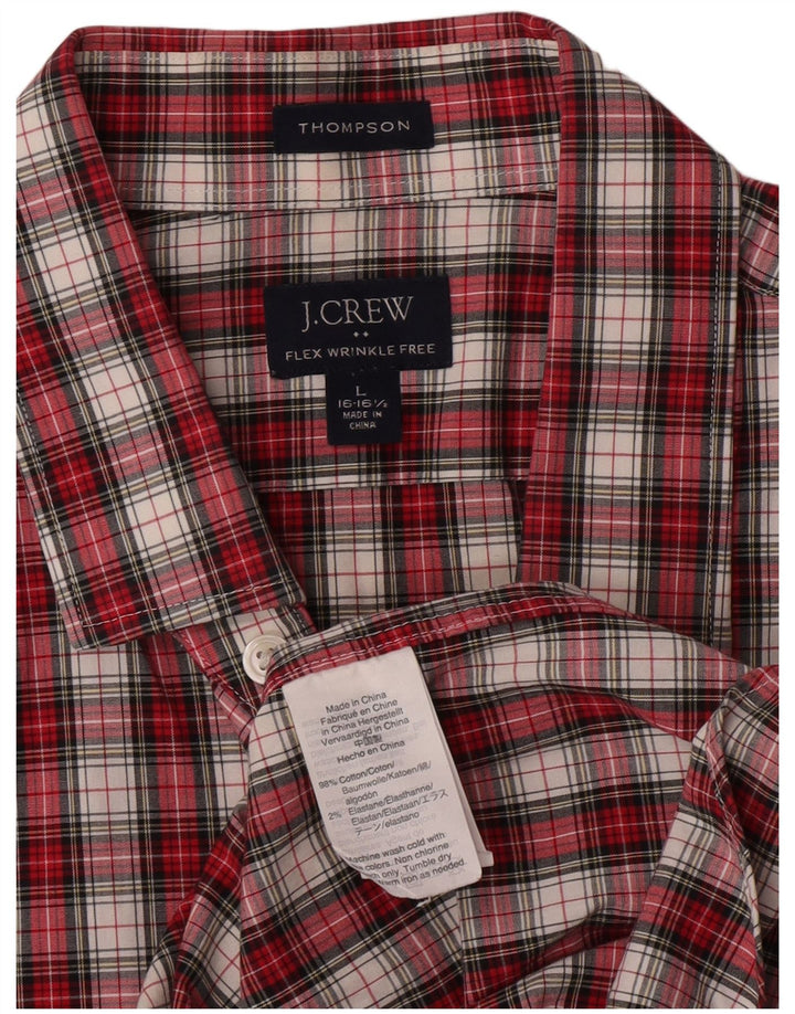J. Crew Mens Thompson Flannel Shirt Size 16 1/2 Large Red Check Cotton
