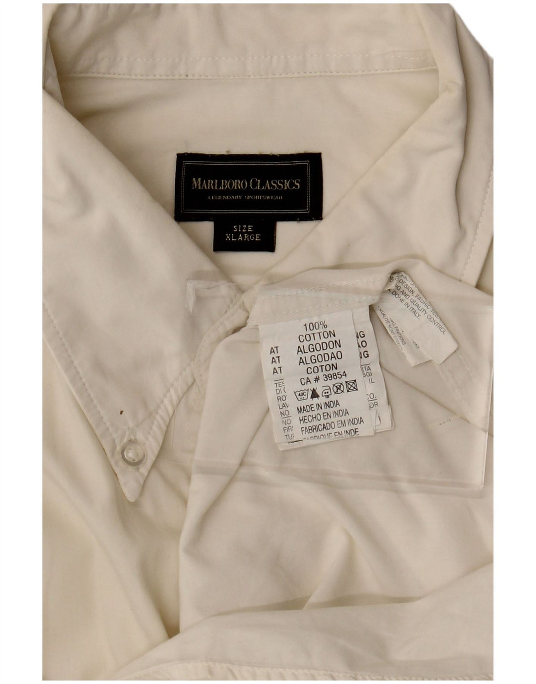 Marlboro Classics Mens Short Sleeve Shirt XL Beige Cotton