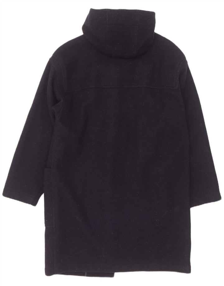 Vintage Mens Hooded Duffle Coat IT 50 Large Navy Blue New Wool
