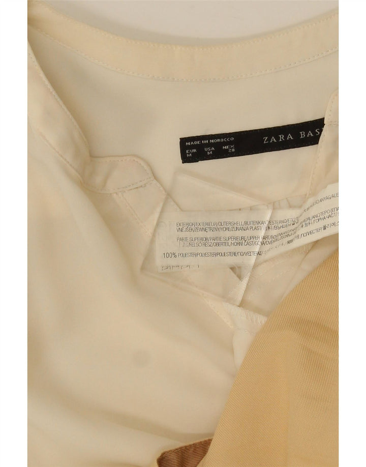 Zara Womens Basic Dress UK 12 Medium White Colourblock Polyester