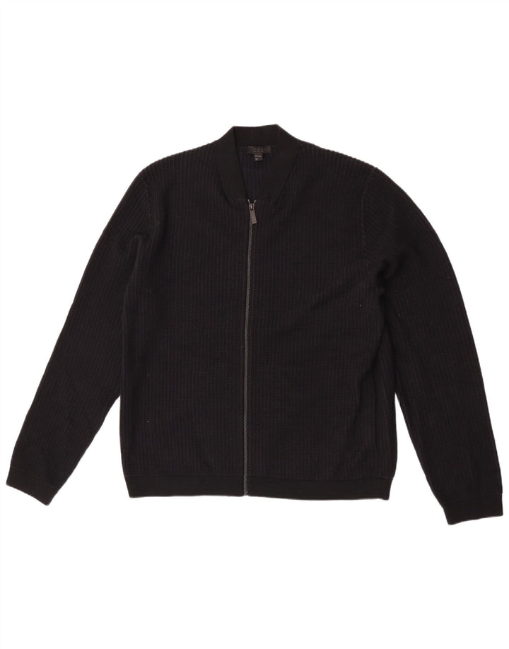 Cos Mens Cardigan Sweater Large Black Cotton