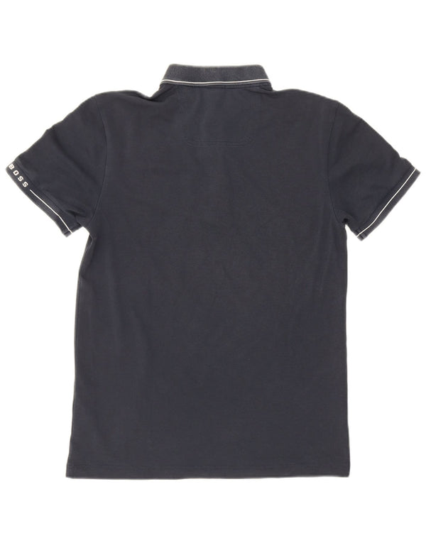 Hugo Boss Mens Slim Fit Polo Shirt Small Navy Blue Cotton