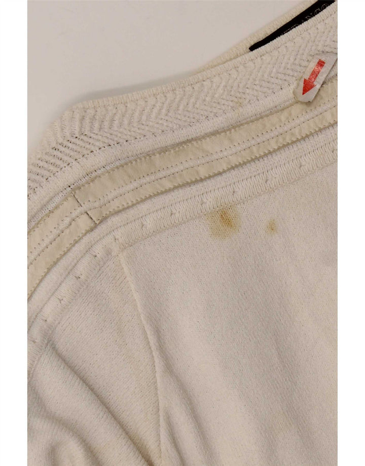 Gianfranco Ferre Womens Boat Neck Jumper Sweater UK 10 Small White