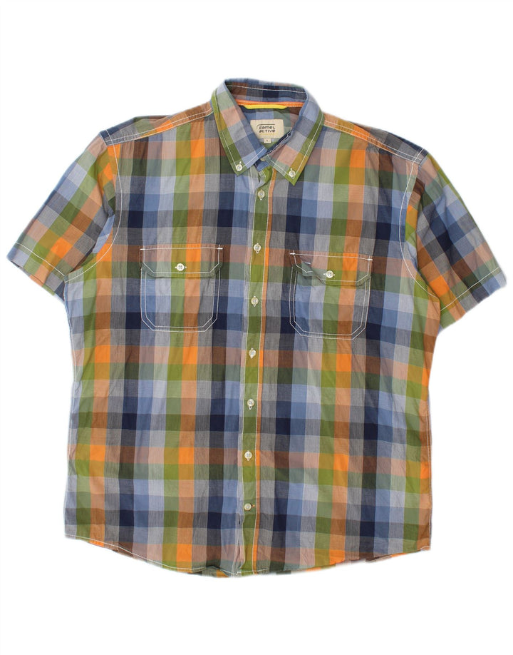 Camel Active Mens Short Sleeve Shirt Large Multicoloured Check Cotton