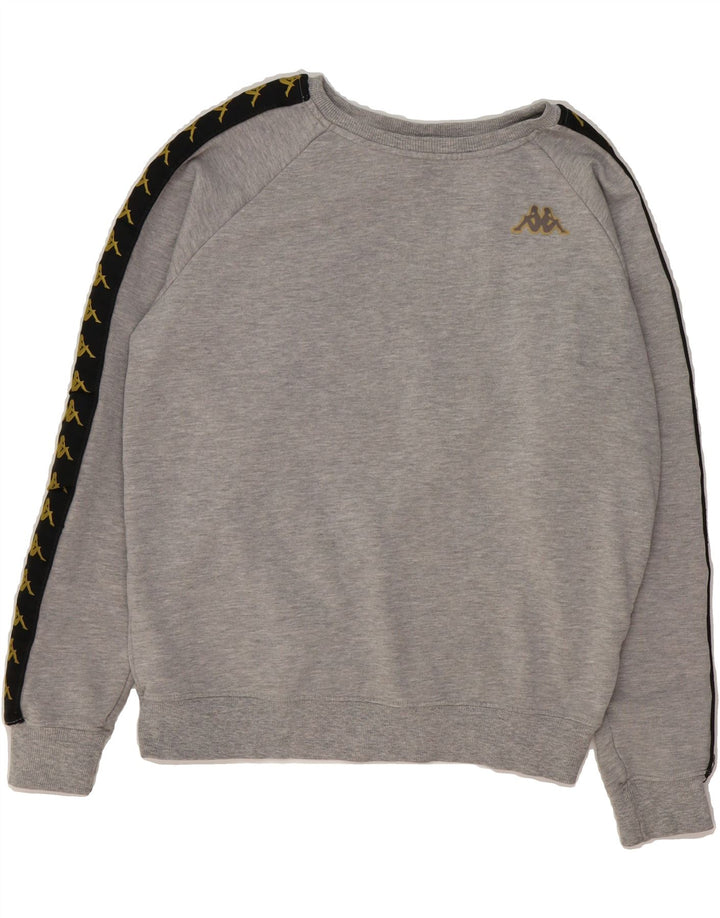 KAPPA Womens Graphic Sweatshirt Jumper UK 14 Medium Grey Cotton Vintage Kappa and Second-Hand Kappa from Messina Hembry 