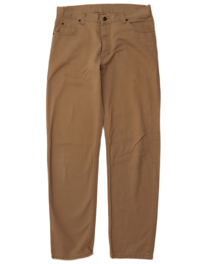 Lee Mens Tapered Casual Trousers W34 L34 Beige Cotton