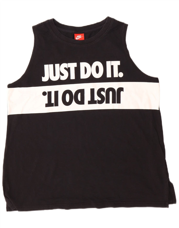 Nike Mens Graphic Vest Top XL Black Colourblock Cotton