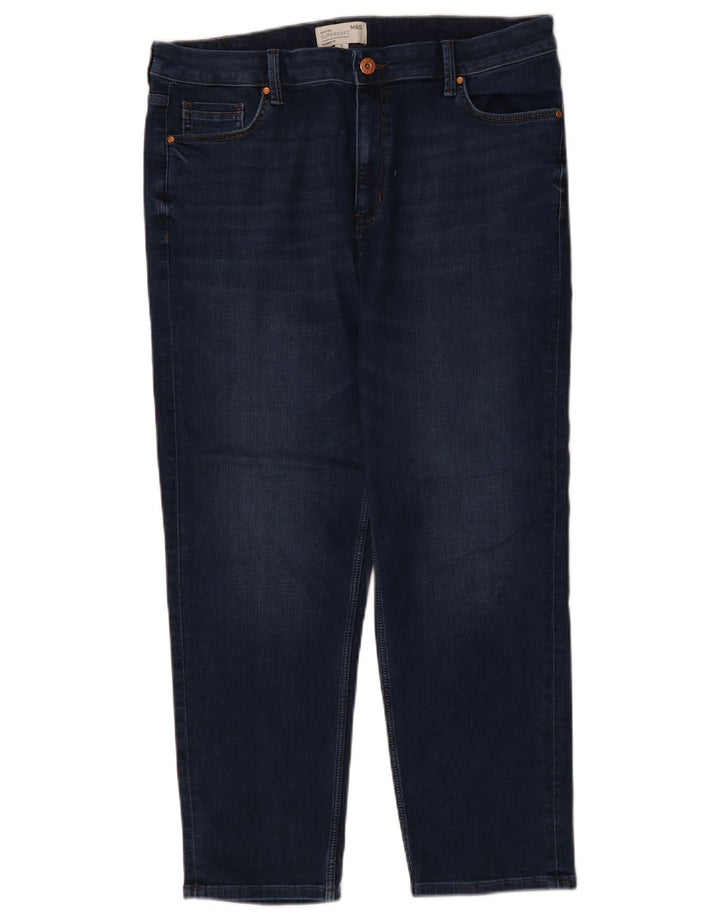 MARKS & SPENCER Womens Cigarette Slim Cropped Jeans UK 18 XL W36 L25 Blue