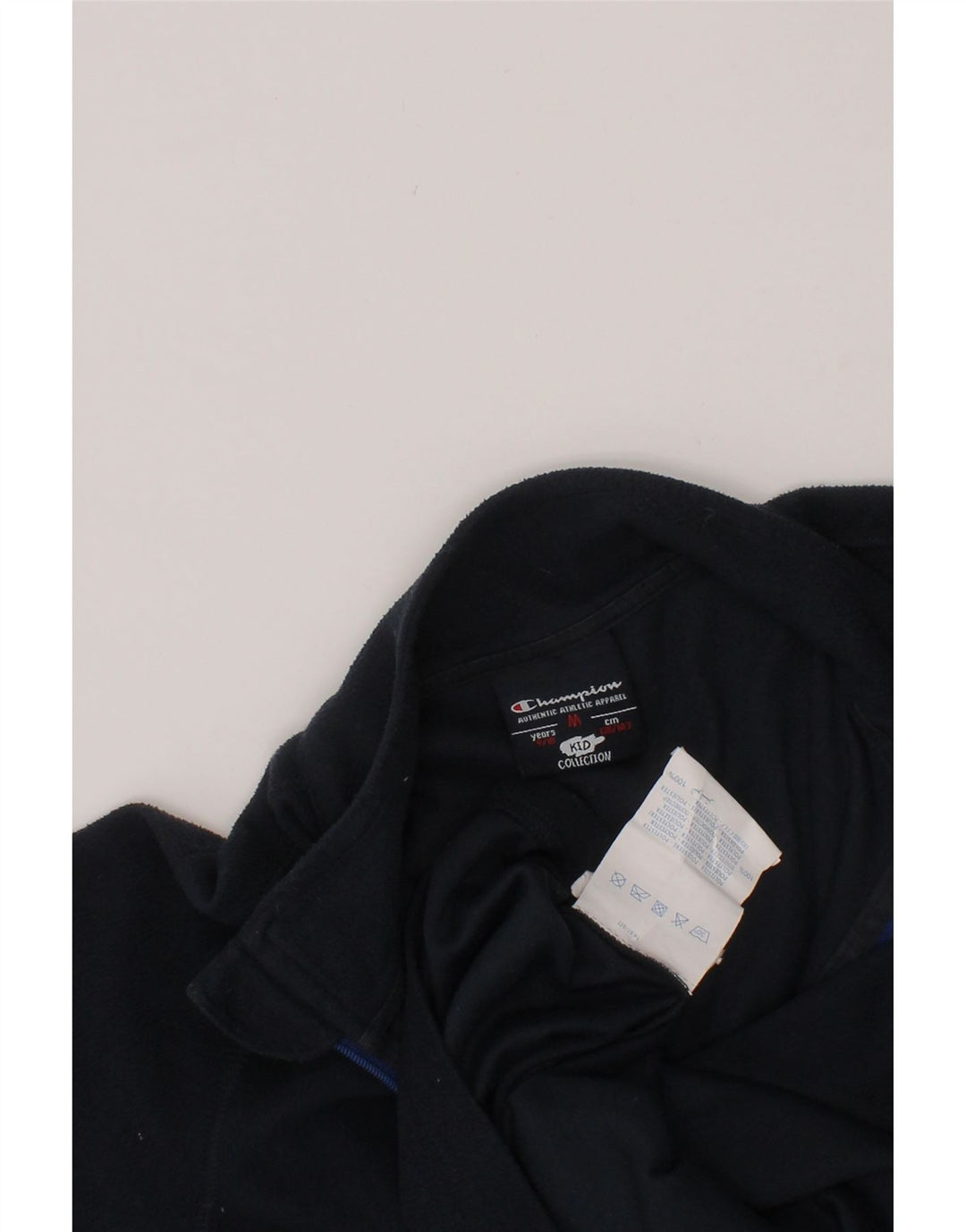 CHAMPION Boys Zip Neck Fleece Jumper 9-10 Years Medium  Navy Blue Vintage Champion and Second-Hand Champion from Messina Hembry 