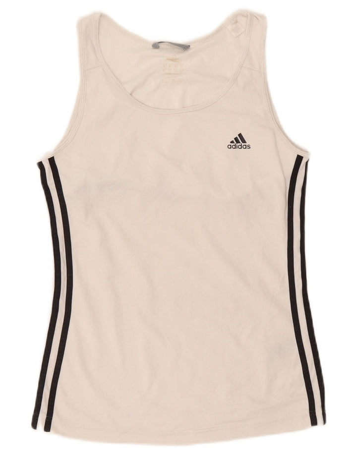 Adidas Womens Vest Top UK 10 Small White Polyester