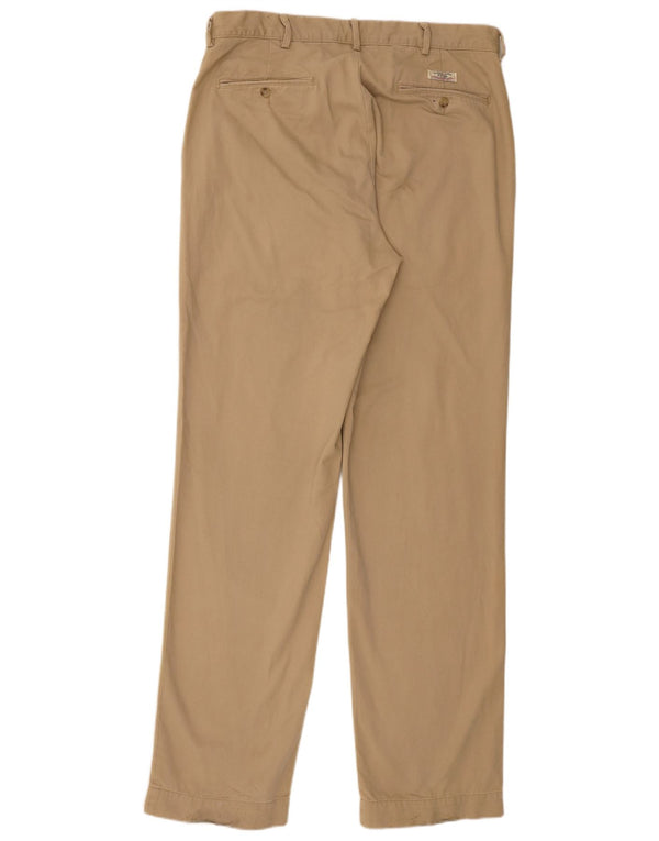 Polo Ralph Lauren Mens Straight Chino Trousers W34 L34 Beige Cotton