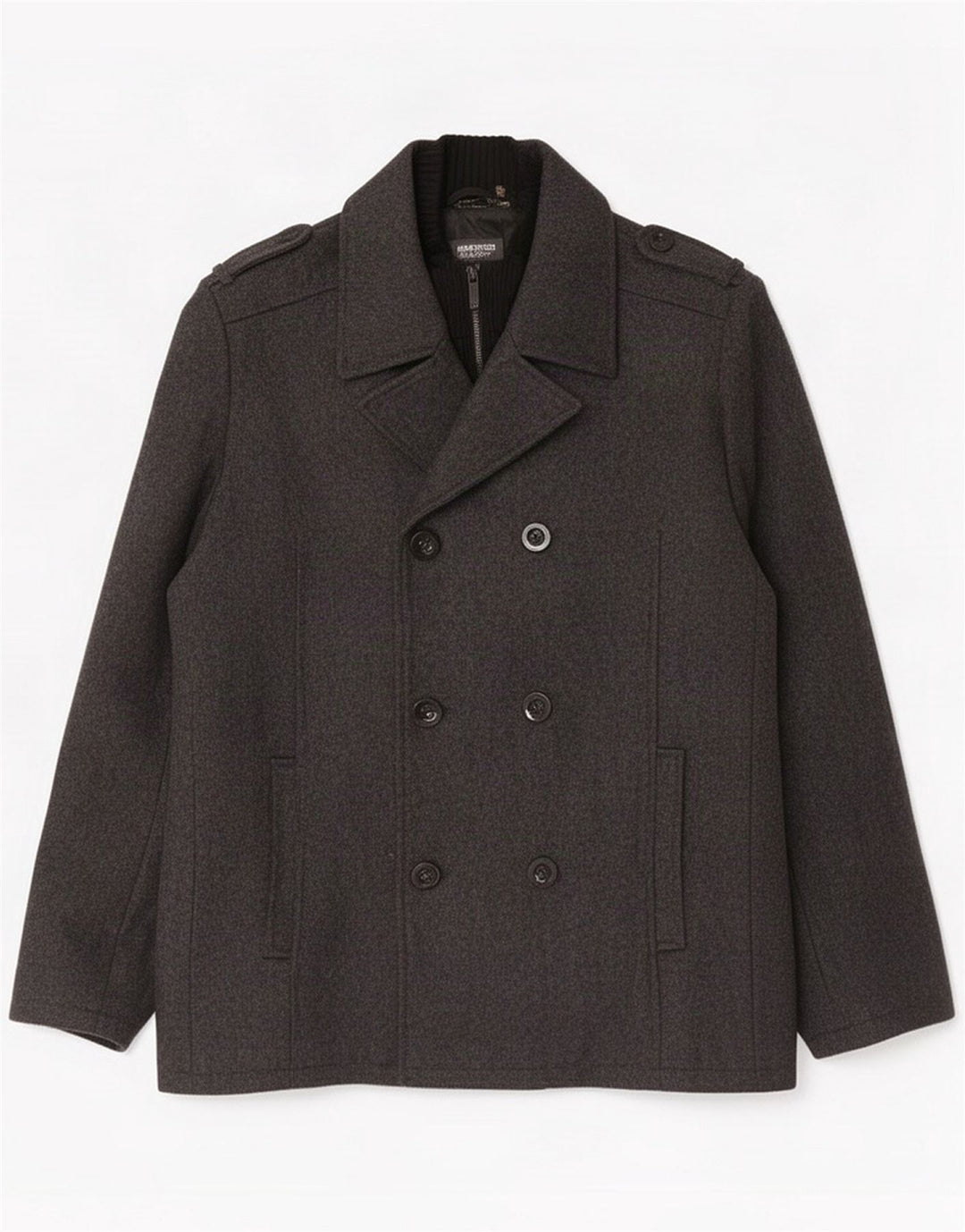 Kenneth Cole Mens Pea Coat UK 40 Large Grey Wool