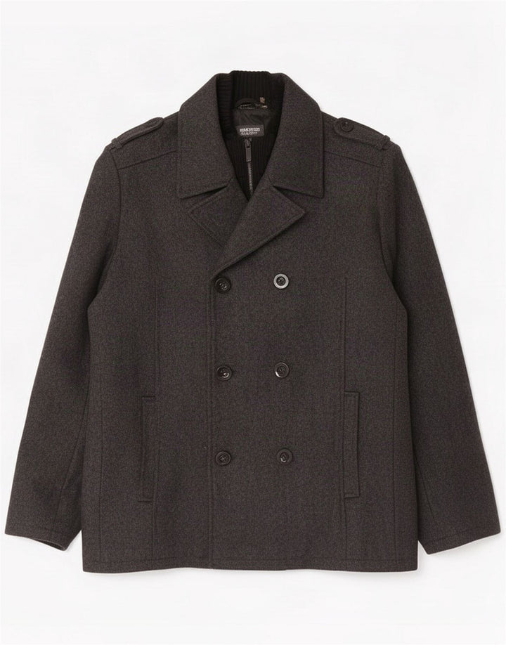 Kenneth Cole Mens Pea Coat UK 40 Large Grey Wool