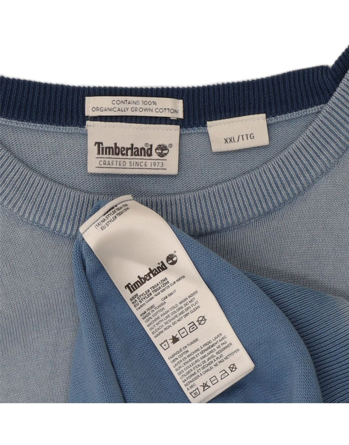 Timberland Mens Crew Neck Jumper Sweater 2XL Blue Cotton