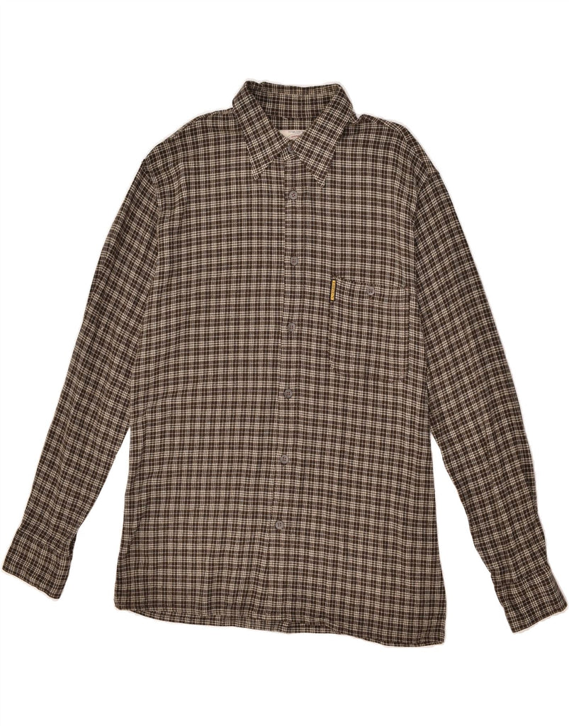 ARMANI Mens Shirt Medium Brown Check | Vintage Armani | Thrift | Second-Hand Armani | Used Clothing | Messina Hembry 