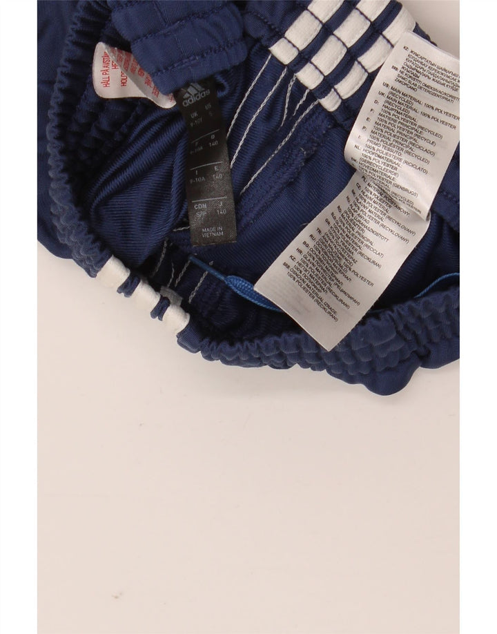Adidas Boys Tracksuit Trousers Joggers 9-10 Years Navy Blue Polyester