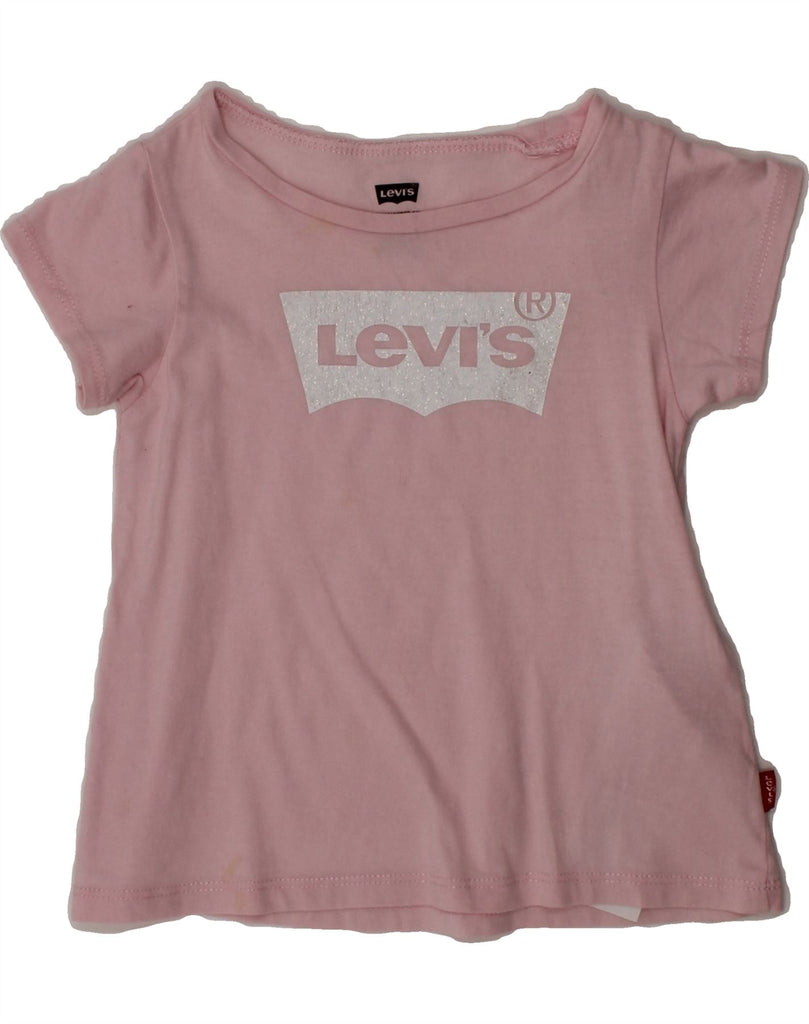 LEVI'S Baby Girls Graphic T-Shirt Top 9-12 Months Pink Cotton Vintage Levi's and Second-Hand Levi's from Messina Hembry 