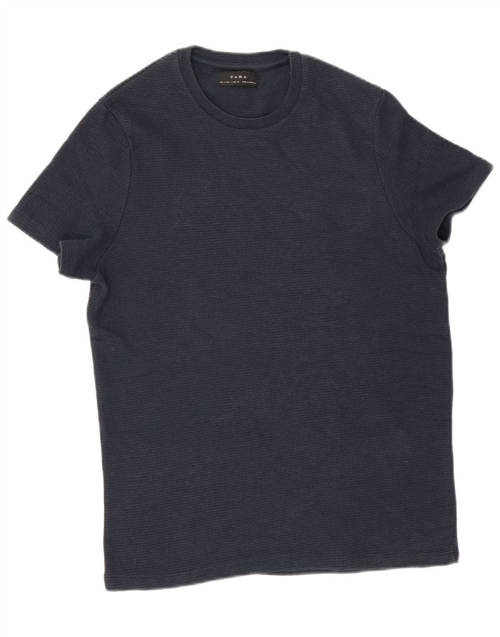 Zara Mens T-Shirt Top Small Navy Blue