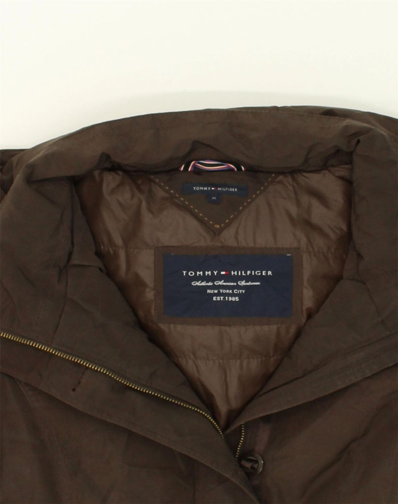 TOMMY HILFIGER Womens Hooded Parka Jacket UK 12 Medium Brown Polyester | Vintage Tommy Hilfiger | Thrift | Second-Hand Tommy Hilfiger | Used Clothing | Messina Hembry 