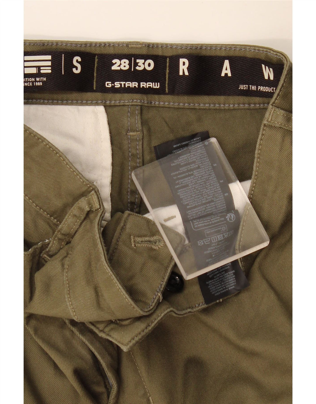 G-STAR Mens Slim Cargo Trousers W28 L30 Khaki Cotton