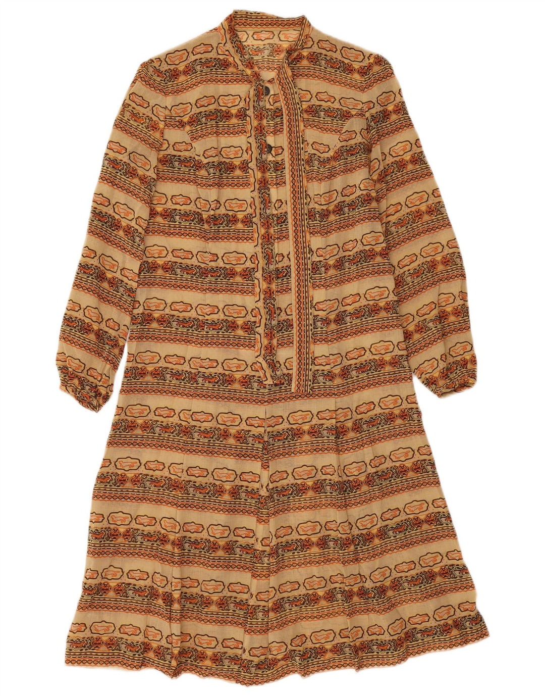 Vintage Womens A-Line Dress UK 12 Medium Multicoloured Fair Isle