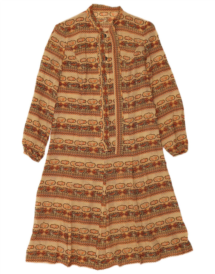 Vintage Womens A-Line Dress UK 12 Medium Multicoloured Fair Isle