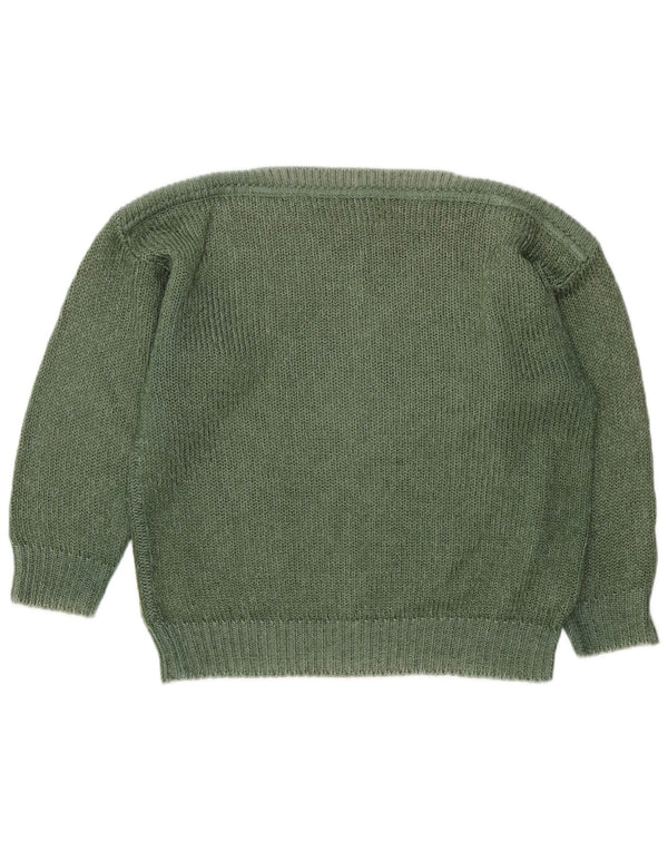 VINTAGE Womens Boat Neck Jumper Sweater UK 16 Large Green