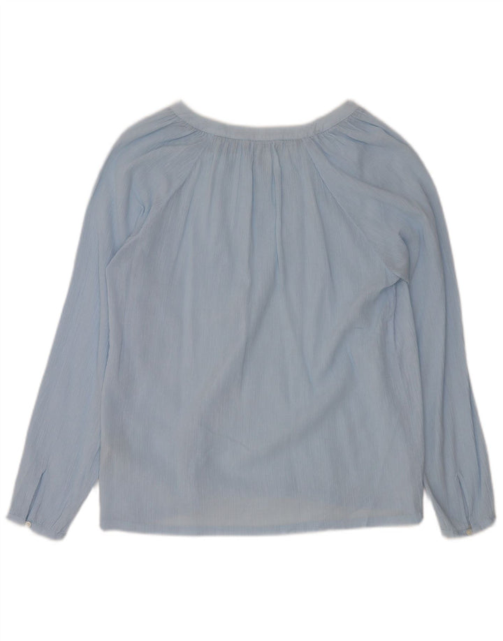 BODEN Womens Oversized Long Sleeve Blouse Top UK 10 Small Blue Cotton